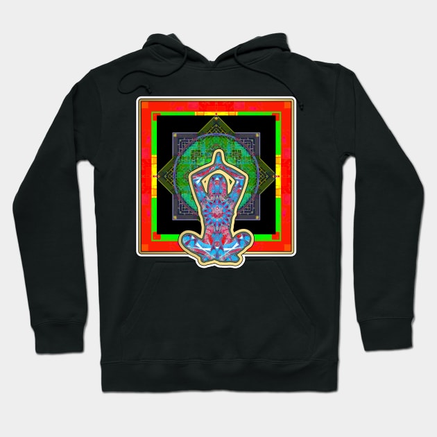 Red And Green Yoga Seen Hoodie by crunchysqueak